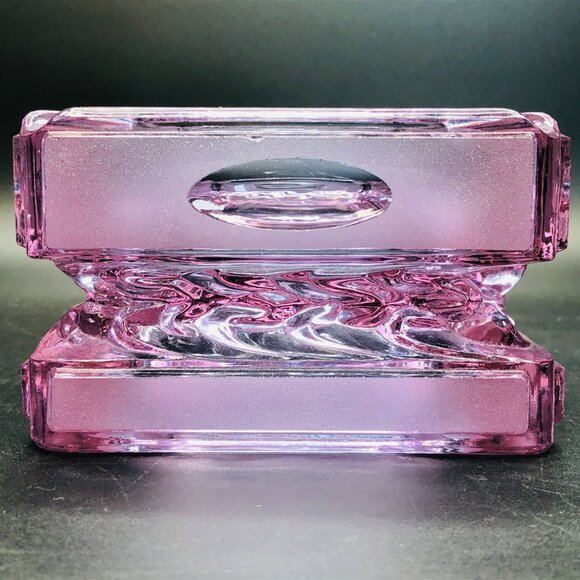 Vintage 60s Neodymium Glass Ashtray: Reversible Catch All Bowl - MCM Collectible - Picture 4 of 10